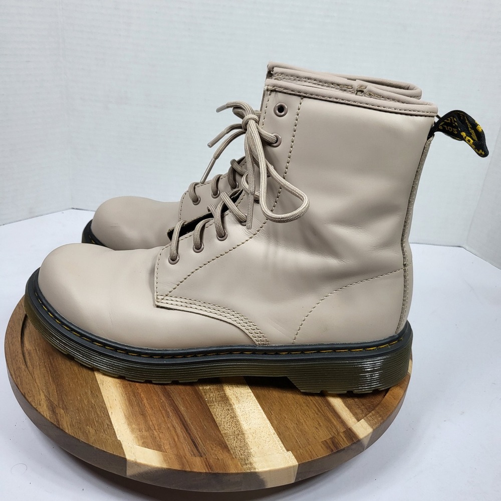 Dr. Martens Women's 31283 Side Zip‎ Lace Up Combat Boots Beige Taupe Size 7